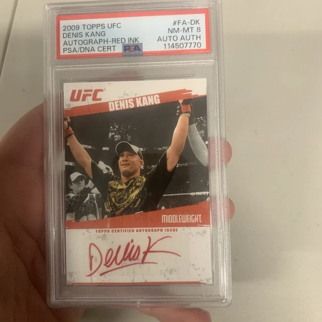 2009 Denis Kang AUTO Topps RED INK /25 UFC PSA 8
