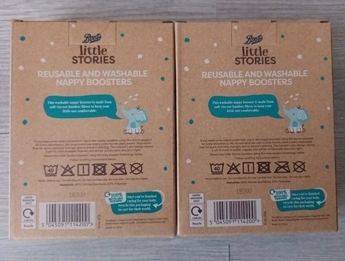 Boots Little Stories Reusable And Washable Nappy Boosters / Liners x2 - Picture 2 of 3