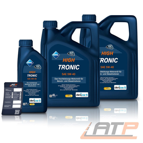 1 L + 2x 4 L = 9 LITER ARAL HIGHTRONIC HIGH TRONIC 5W-40 MOTOR-ÖL MOTOREN-ÖL