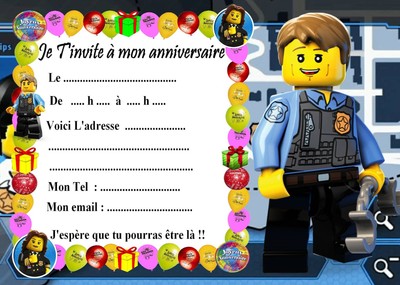 5 Cartes Invitation Anniversaire Lego City 01 D Autres En Vente 5 Cartes Invitation Anniversaire Lego City 01 D Autres En Vente