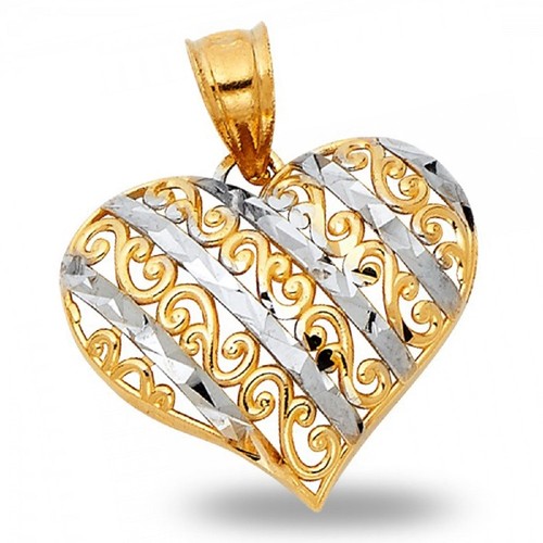 Puffed Heart Pendant Solid 14k Yellow Gold Love Charm Diamond Cut Fancy Two Tone Ebay Puffed Heart Pendant Solid 14k Yellow Gold Love Charm Diamond Cut Fancy Two Tone Ebay