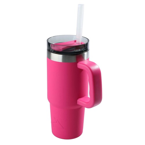 18 oz Insulated Stainless Steel Tumbler with Handle, Bright Pink - Picture 4 of 7