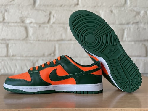 Nike Dunk Low Retro Miami Hurricanes Orange Green Men Size 12 Shoes DD1391-300 - Picture 9 of 12