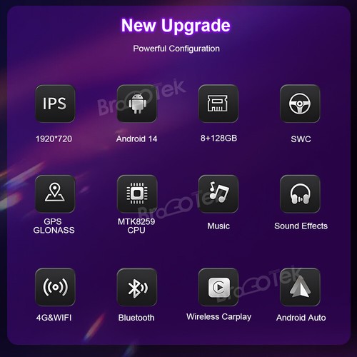 Autoradio 10,25" IPS Android 14 GPS DAB+ CarPlay Wifi Navi 4G per Audi Q5 Radio - Foto 15 di 18