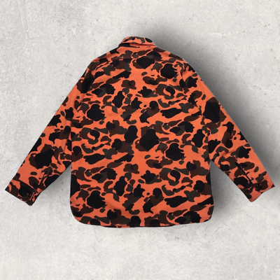 80s USA製 Woolrich hunting jacket オレンジカモ Vintage Woolrich ORANGE Duck Camo Button Down Long Sleeve