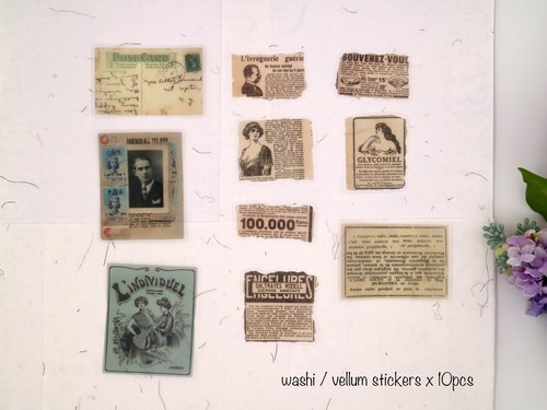 Vintage junk journal kit pack, memories card, sticker pack, journal scrapbook - Picture 3 of 10