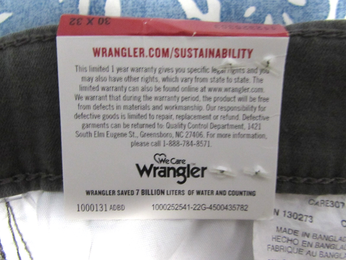 NWT Wrangler Pant Men 30x32 Gray Five Star Premium Straight Fit 5 Pocket Stretch - Picture 12 of 17
