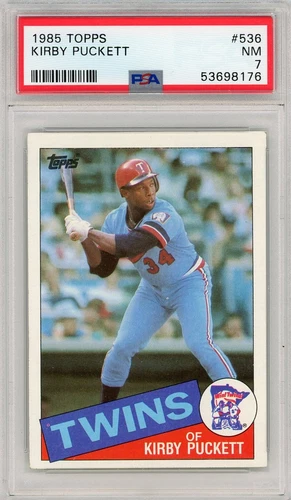 Kirby Puckett !985 Topps 536. PSA Graded NM 7