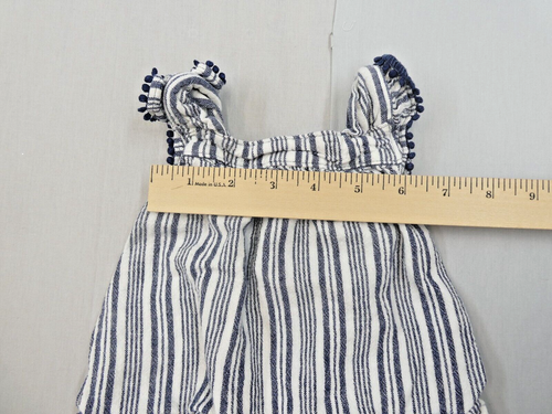 Carters Girls Outfit Set Striped Blue Tank Top And Shorts Linen Size 9M - Picture 4 of 9