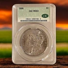 1886 P CACG MS63 Morgan Silver Dollar $1 US Mint Coin Philadelphia CAC Grading