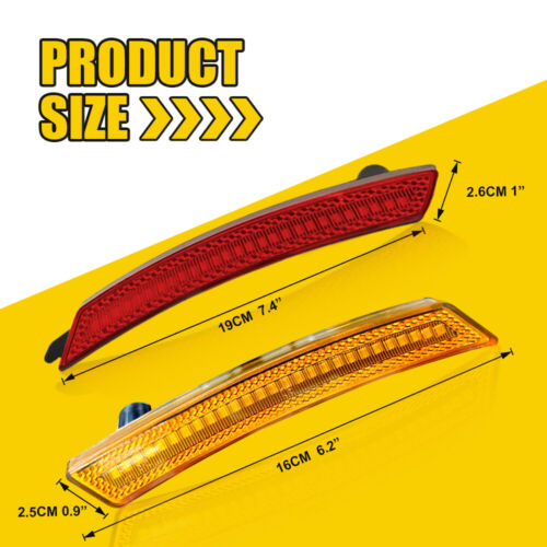 For Mini Cooper R50 R53 R52 Front Amber Rear Red LED Side Marker Lights - Picture 4 of 10