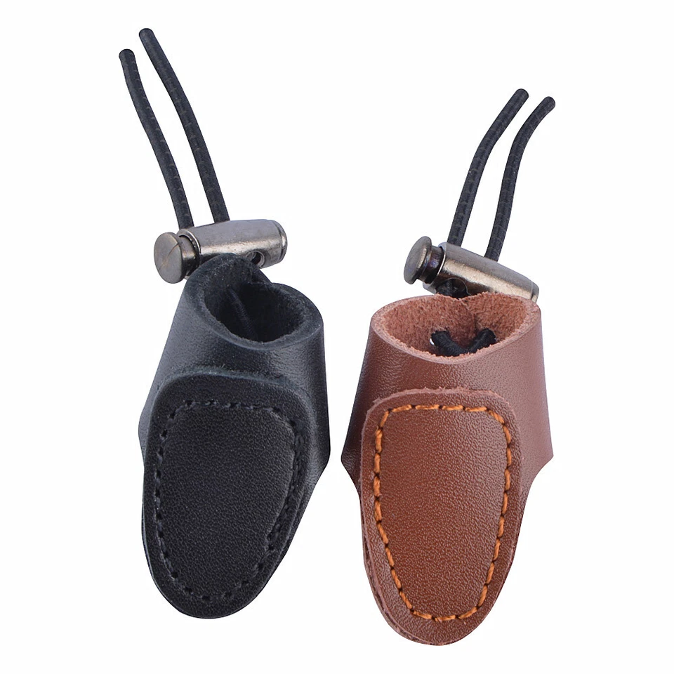 2pcs Archery Leather Thumb Ring Finger Guard Tab Glove Bow Shooting Protector - Image 4 of 4