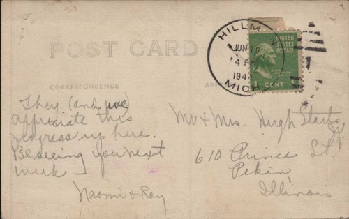 1940 HILLMAN MI MICH 100 yr Progress Corn Cob / Toilet Paper REAL PHOTO Postcard - Picture 2 of 2