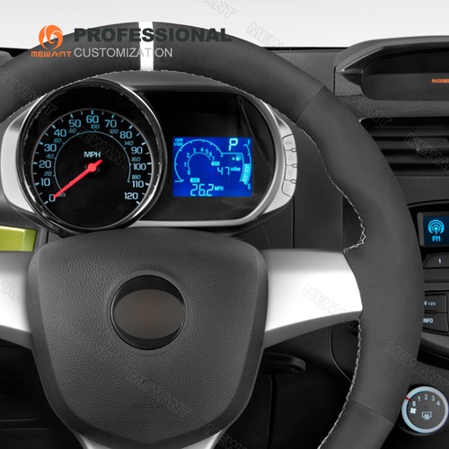 Funda de volante de coche gamuza sintética personalizada para Chevrolet Spark 2010-2014 - Imagen 6 de 12