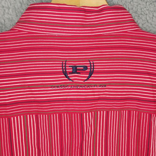 Phat Farm Shirt Mens XL Red Striped All Over Long Sleeve Dead Stock Vintage Y2K - Picture 7 of 11