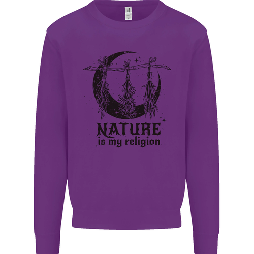 Nature Is My Religion Halloween Witch Kids Sweatshirt Jumper - Picture 87 of 87