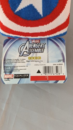 Lot Of 4 Pairs Of Boys Marvel Comics Avengers & Spider-Man Ankle Socks 6.5-8 NWT - Picture 8 of 10