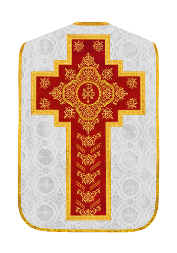 Roman Chasuble Vestment with Ornate Embroidered Trims - Liturgical Vestment - Picture 20 of 24
