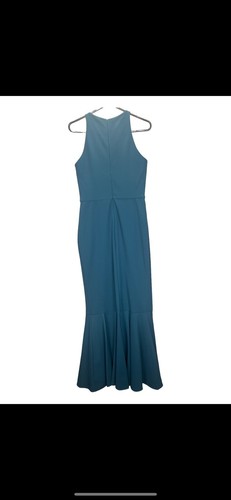 Betsy & Adam Ruffled Mermaid Gown Azure Blue New Size 10 - Picture 6 of 18