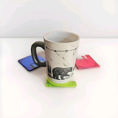 Set of 4 Floppy Disk coasters for drinks.
