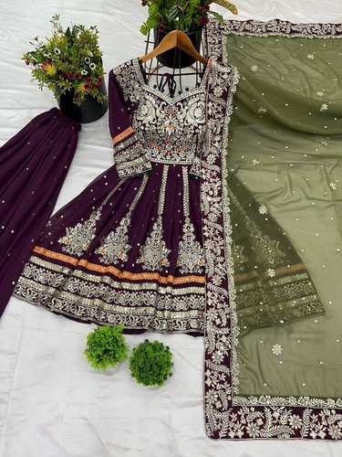 INDIO PAKISTANÍ SALWAR KAMEEZ BODA FIESTA ROPA VESTIDO BOLLYWOOD TRAJE SHARARA - Imagen 6 de 10