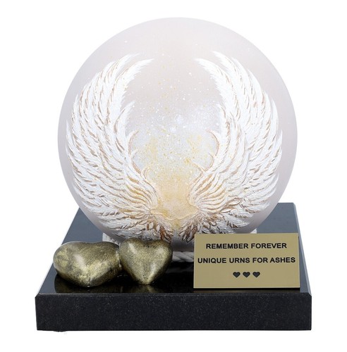 Cremation urn with angel wings Artistic urn for human ashes Personalise urn - Picture 3 of 6