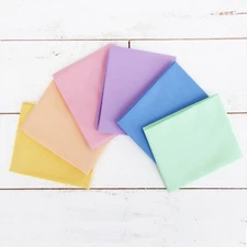 Threadart 6 Fat Quarter Bundles Grab Bags - Pastel Solids 100% Cotton Fabric