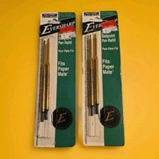 NEW Set of 2 EVERSHARP Jumbo Ballpoint Pen Refill Black Medium Paper Mate (1996)