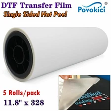 5Rolls 11.8" x 328 FT Direct to Film Transfer Film Roll - Single Sided Warm Peel