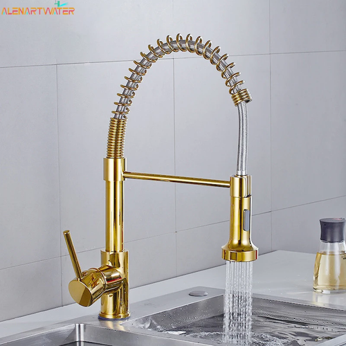 Pull Out Kitchen Faucet Stream Sprayer Matte Black Mixer Tap 360 Degree Rotation - Picture 2 of 20
