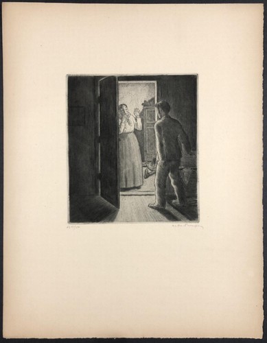 ETCHING Arthur Paunzen ~ AUSTRIAN EXPRESSIONIST ~ c1920 Signed AXE MURDER - Picture 1 of 5