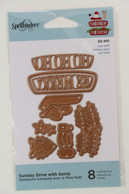 Spellbinders D-Lites Die Cut Set 8 Sunday Drive with Santa Christmas Card Making