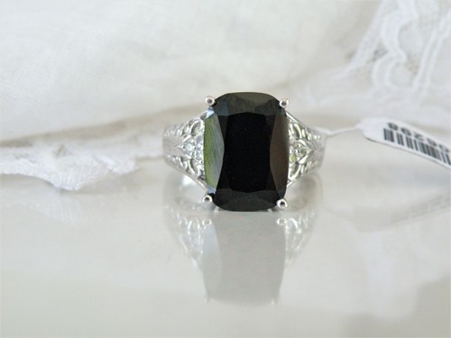 Chuck Clemency Sterling Silver 925 Black Spinel Large Filigree Ring Size 7 - Picture 10 of 11