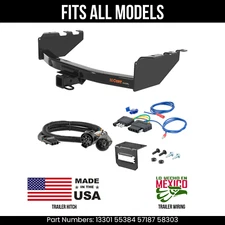 For 19 Chevy Silverado 1500 LD Trailer Hitch + 5 Pin Wiring Fits All Models Curt