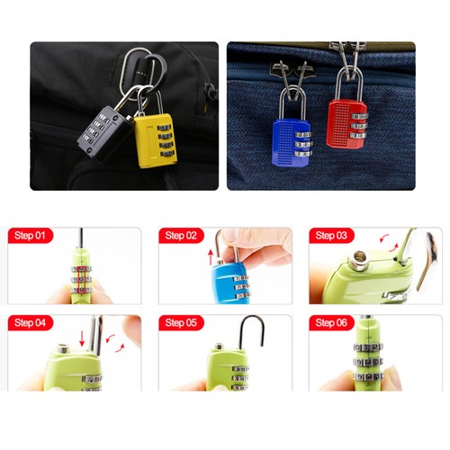 5 Pcs Zinklegierung Vorhängeschloss Baby Rucksack Kombinationsschloss - Bild 4 von 12