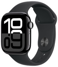 Apple Watch 10 GPS Diamantschwarz Alu 42mm Sportarmband Schwarz S/M MWWE3