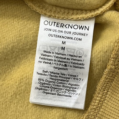 NEW Outerknown Sweater Mens Medium Yellow Brown All Day Hoodie Sweatshirt Casual - Picture 7 of 11