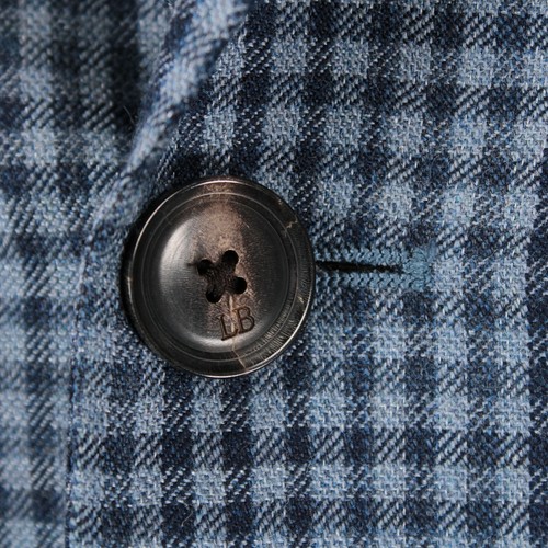 Luciano Barbera NWT Wool/Silk Sport Coat Size 50R US 40 in Blues Micro Check - Picture 2 of 10