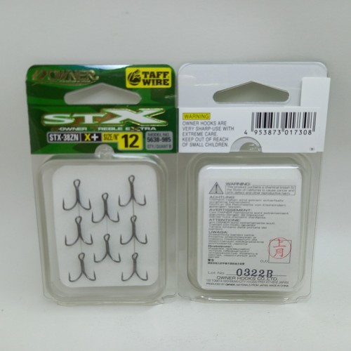 2pack Owner X+ STX-38ZN Treble Extra Taff Wire Lure Fishing Hook - Picture 57 of 60