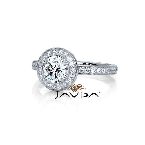 Classic Round Diamond Halo Pave Set Engagement Ring GIA E VS1 Platinum 1.17 ctw - Video 1 di 1