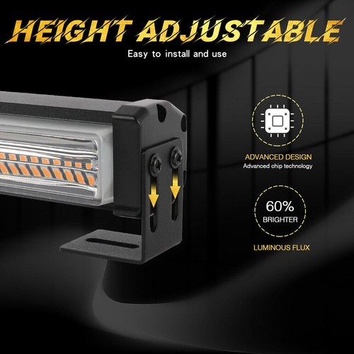 COB Led Amber Emergency Warning Hazard Flash Strobe Beacon Dash Light Bar 12V - Bild 2 von 20