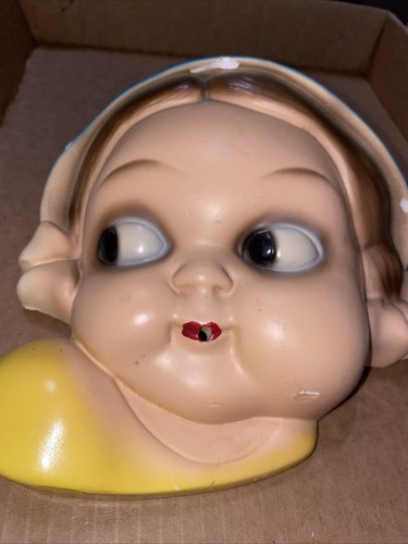 String Holder Dutch Girl Chalkware Sweet Young Lady Face 1940s Vintage Adorable - Picture 2 of 9