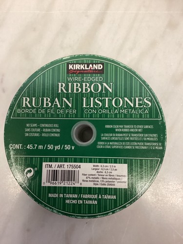 Kirkland Signature Wire Edge Silver Gold Reversible Solid Color 2.5"x50 yards - Picture 3 of 4