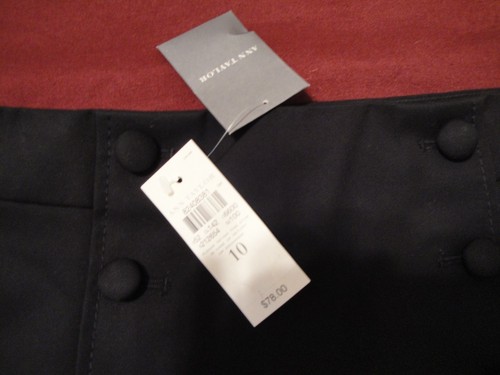 Falda Ann Taylor Talla 10 Negra Botones Falda Frontal - Imagen 4 de 4