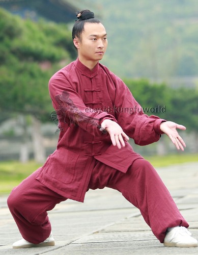 Traje de Tai Chi de Invierno Wudang Bata Taoísta Kung Fu Wing Chun Uniformes Lino Terciopelo - Imagen 1 de 9