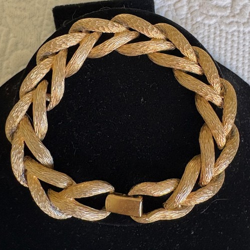 VINTAGE GOLD PLATED FLORENTINE BRACELET - Picture 2 of 12