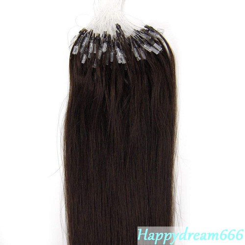 Micro Ring Loop Tip Remy Human Hair Extensions Silky Straight Micro Bead Link US - Picture 22 of 84
