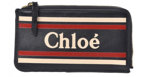Authentic Chloe Smooth Calfskin LOGO Vick Zip Card Case in Full Blue - Picture 3 of 3