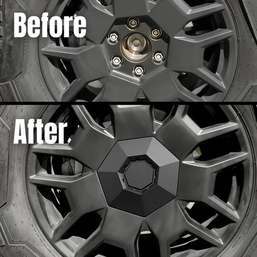 4PCS Removable ABS Center Wheel Caps Kit Accessories for Tesla Cybertruck 2024+ - Picture 6 of 7