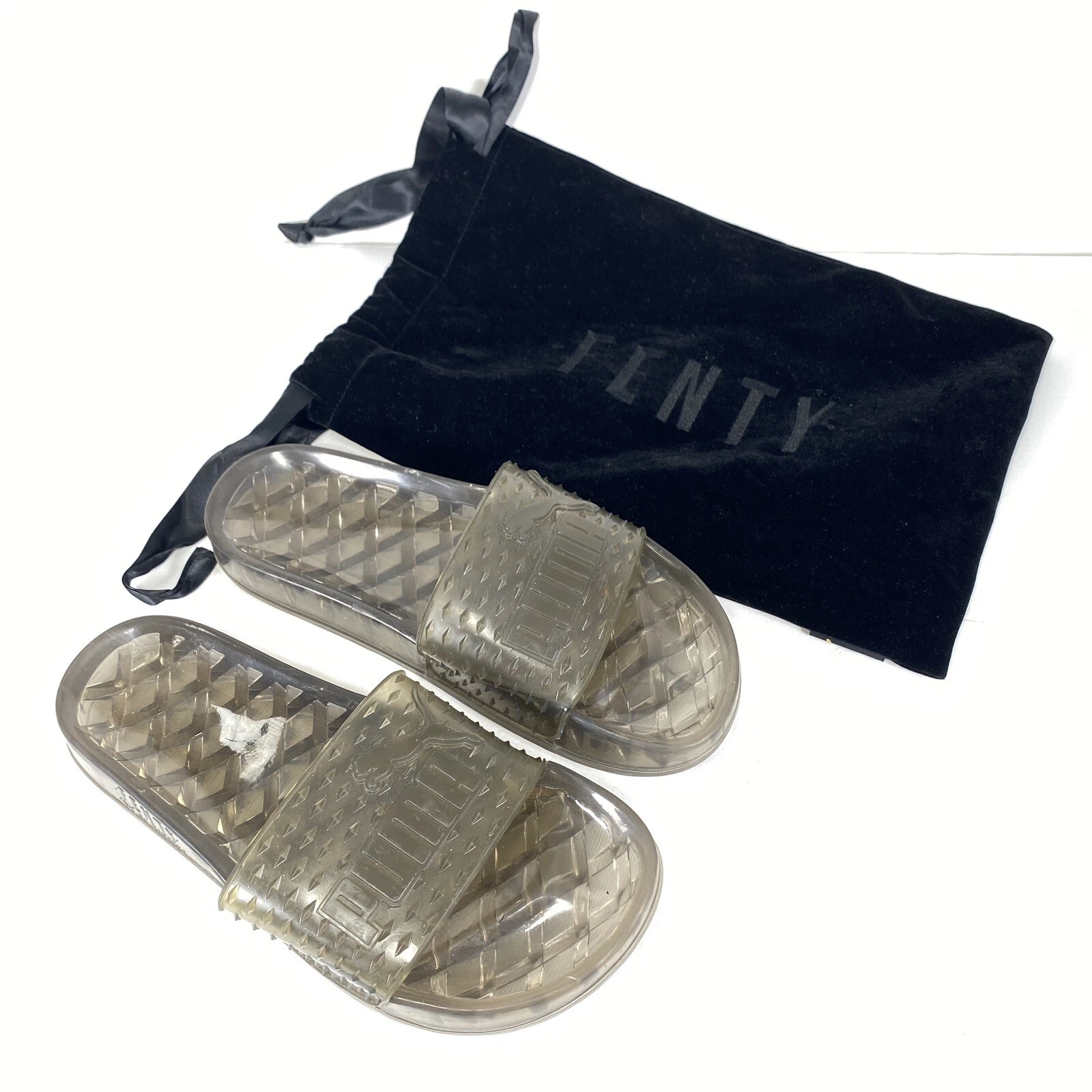 Sandali Puma x Fenty by Rihanna donna US 7 UK 5 slip on jelly slide ballerine grigi